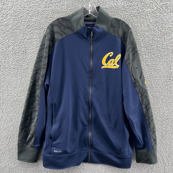 Nike Dri-Fit Cal California Golden Bears Full Zip Jacket Mens XL Blue Gray